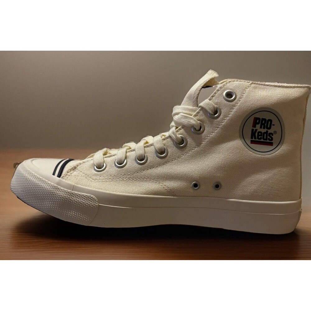 NIB Pro-Keds Royal Hi Lace Up White Canvas Shoes Sneaker M8.5